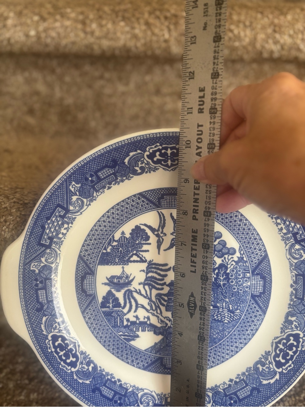 Blue Willow Ceramic Serving platter Classic Blue and White - Picture 3 of 4